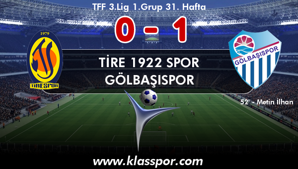 Tire 1922 Spor 0 - Gölbaşıspor 1