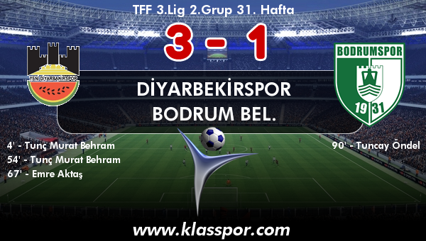 Diyarbekirspor 3 - Bodrum Bel. 1