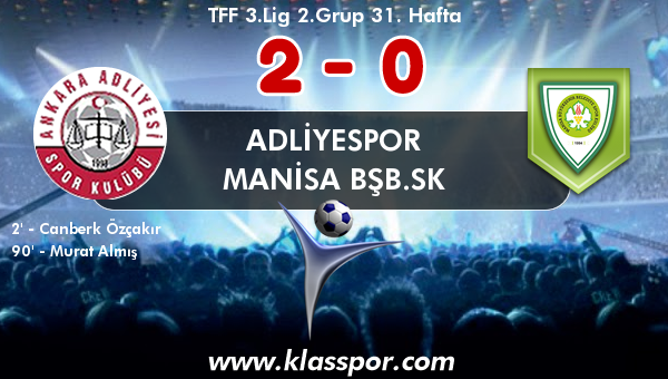 Adliyespor 2 - Manisa BŞB.SK 0