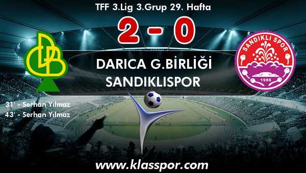 Darıca G.Birliği 2 - Sandıklıspor 0