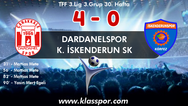 Dardanelspor 4 - K. İskenderun SK 0