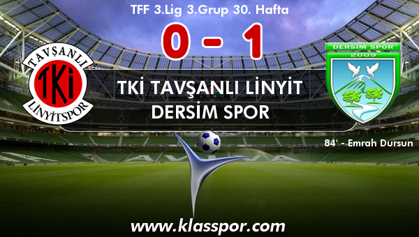 TKİ Tavşanlı Linyit 0 - Dersim Spor 1