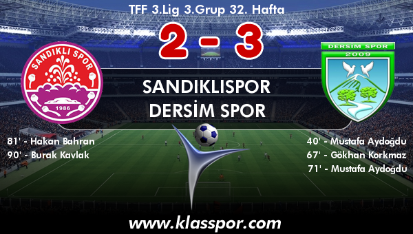 Sandıklıspor 2 - Dersim Spor 3