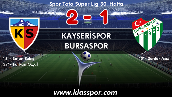 Kayserispor 2 - Bursaspor 1