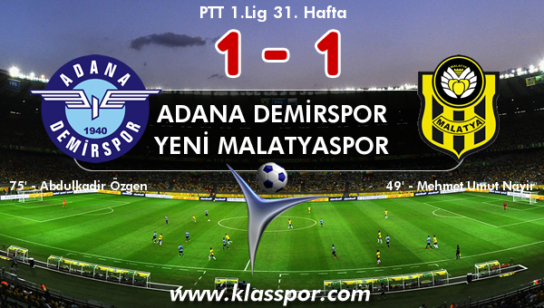 Adana Demirspor 1 - Yeni Malatyaspor 1