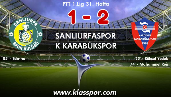 Şanlıurfaspor 1 - K Karabükspor 2