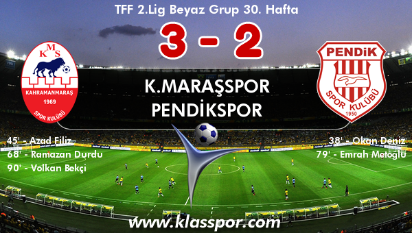 K.Maraşspor 3 - Pendikspor 2