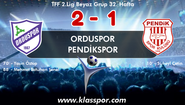 Orduspor 2 - Pendikspor 1