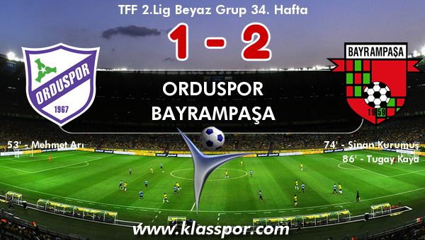 Orduspor 1 - Bayrampaşa 2