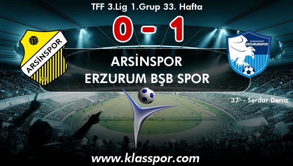 Arsinspor 0 - Erzurum Bşb Spor 1