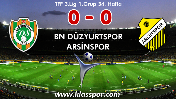 BN Düzyurtspor 0 - Arsinspor 0