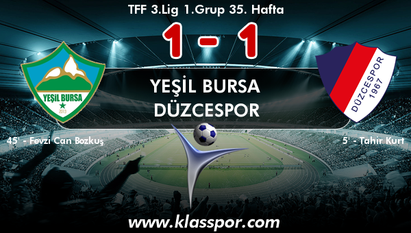 Yeşil Bursa 1 - Düzcespor 1