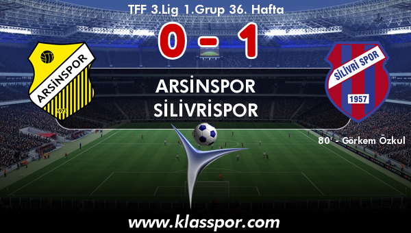 Arsinspor 0 - Silivrispor 1