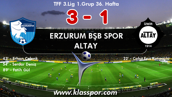 Erzurum Bşb Spor 3 - Altay 1