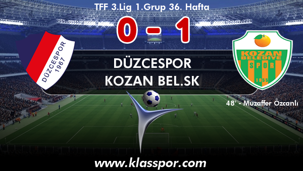 Düzcespor 0 - Kozan Bel.SK 1