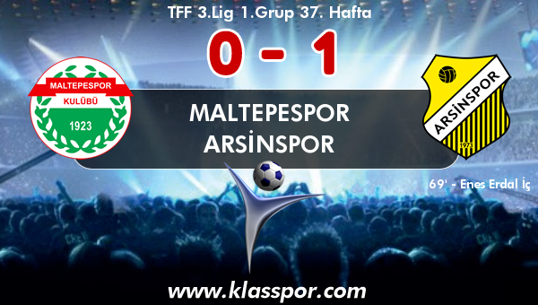 Maltepespor 0 - Arsinspor 1