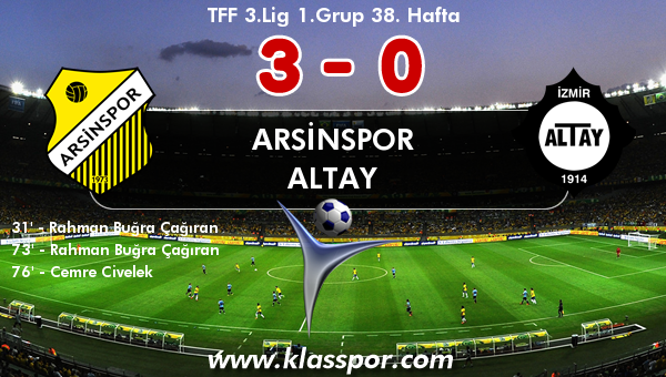 Arsinspor 3 - Altay 0