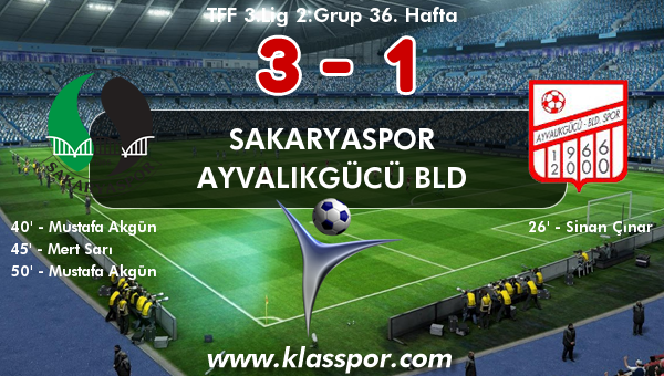 Sakaryaspor 3 - Ayvalıkgücü Bld 1