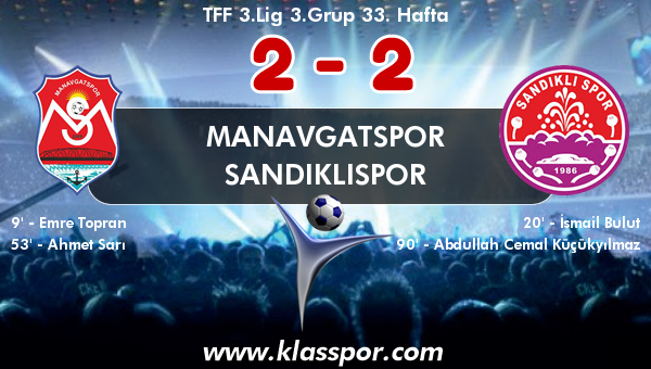 Manavgatspor 2 - Sandıklıspor 2