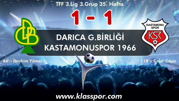 Darıca G.Birliği 1 - Kastamonuspor 1966 1