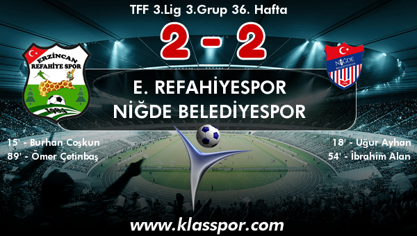 E. Refahiyespor 2 - Niğde Belediyespor 2