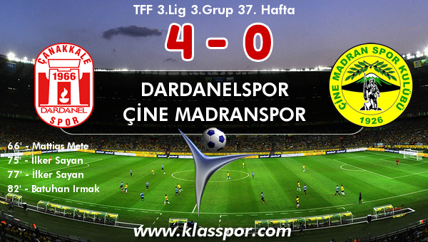 Dardanelspor 4 - Çine Madranspor 0