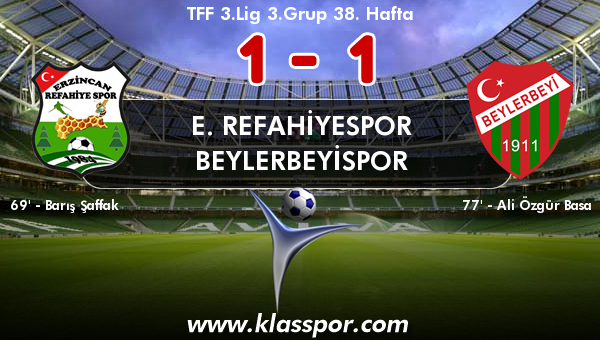 E. Refahiyespor 1 - Beylerbeyispor 1