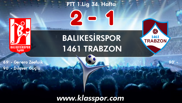 Balıkesirspor 2 - 1461 Trabzon 1