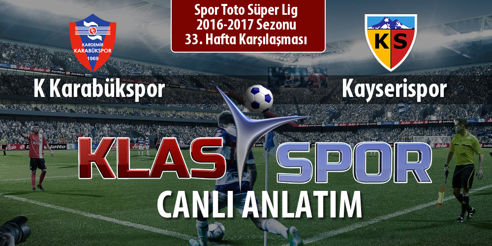 İşte K Karabükspor - Kayserispor maçında ilk 11'ler