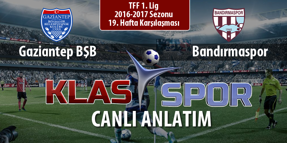 İşte Gaziantep BŞB - Bandırmaspor maçında ilk 11'ler