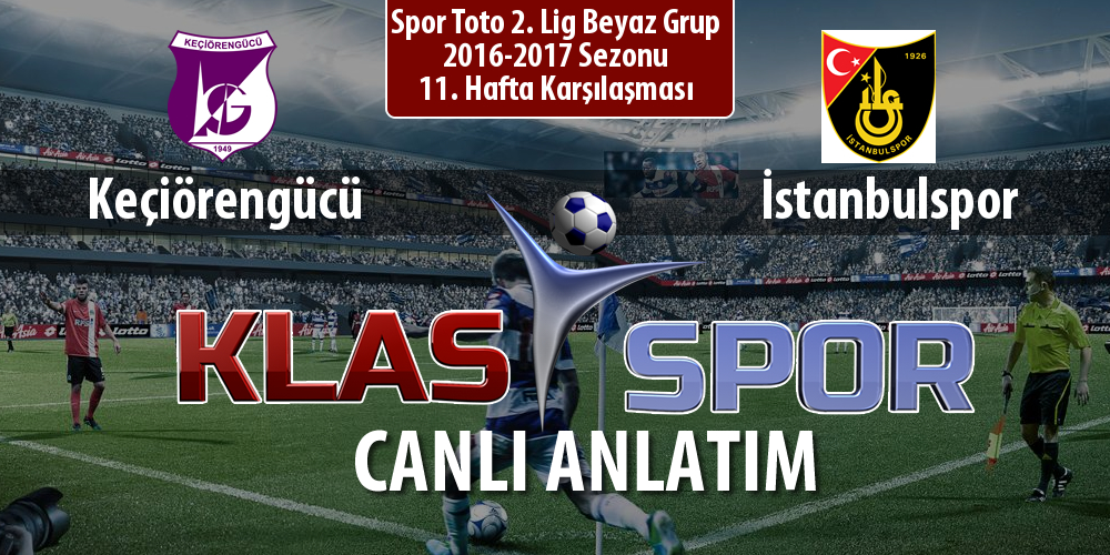 Keçiörengücü - İstanbulspor maç kadroları belli oldu...
