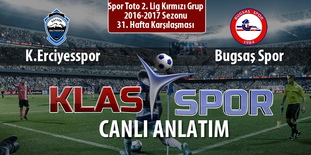 K.Erciyesspor - Bugsaş Spor maç kadroları belli oldu...