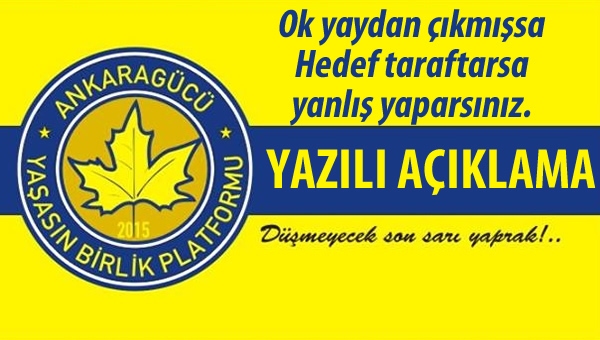 Platform'dan Ankaragücü yönetimine cevap var!