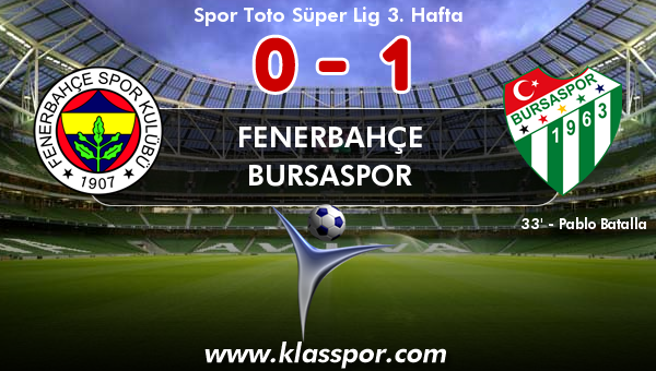 Fenerbahçe 0 - Bursaspor 1