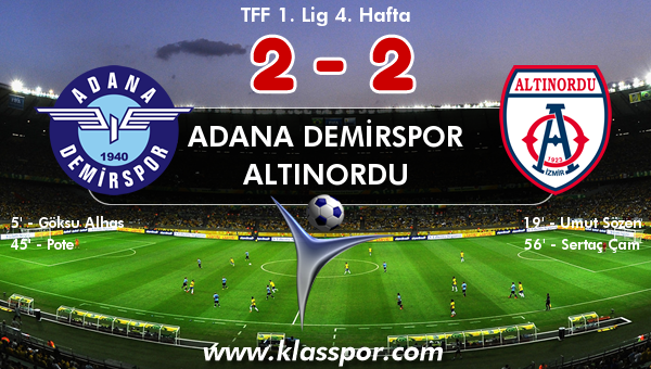 Adana Demirspor 2 - Altınordu 2