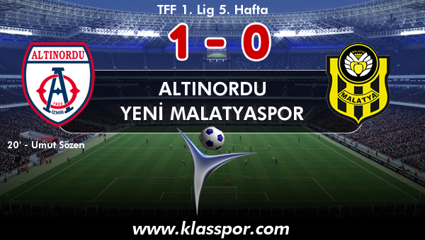 Altınordu 1 - Yeni Malatyaspor 0