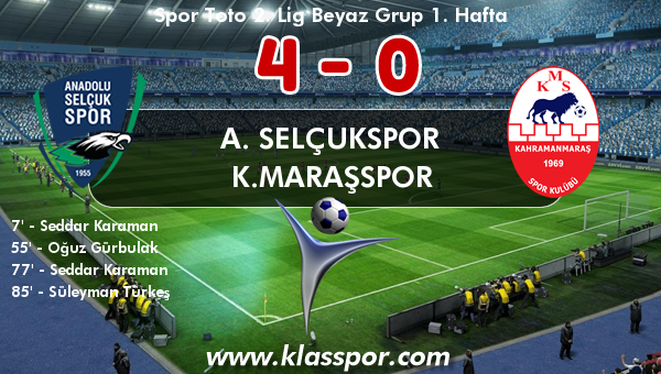 A. Selçukspor 4 - K.Maraşspor 0