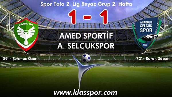 Amed Sportif 1 - A. Selçukspor 1