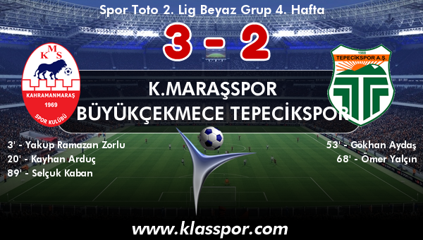 K.Maraşspor 3 - Büyükçekmece Tepecikspor 2