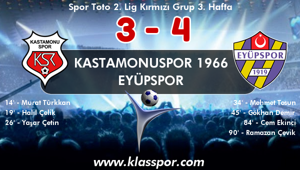 Kastamonuspor 1966 3 - Eyüpspor 4