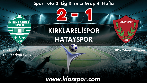 Kırklarelispor 2 - Hatayspor 1