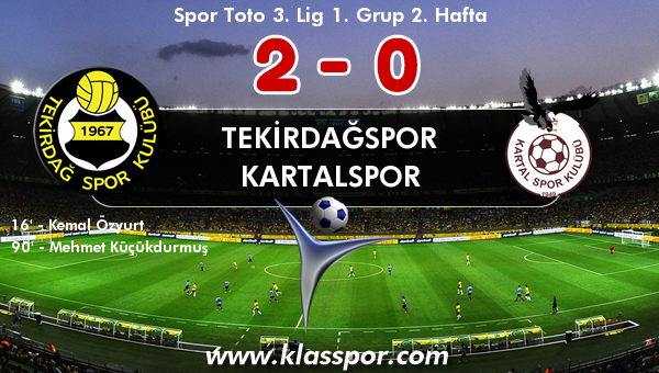 Tekirdağspor 2 - Kartalspor 0
