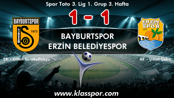 Bayburtspor 1 - Erzin Belediyespor 1