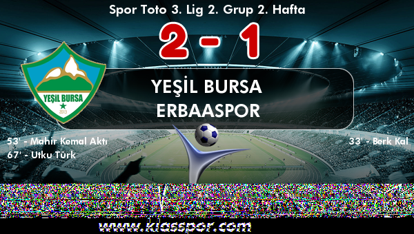 Yeşil Bursa 2 - Erbaaspor 1