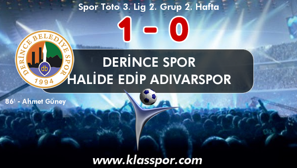 Derince Spor 1 - Halide Edip Adıvarspor 0