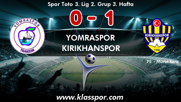 Yomraspor 0 - Kırıkhanspor 1