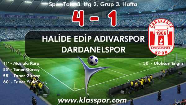 Halide Edip Adıvarspor 4 - Dardanelspor 1