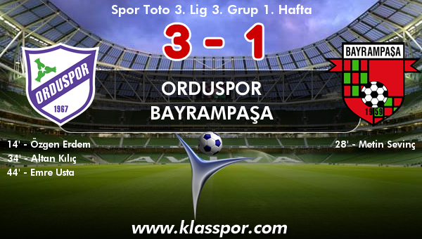 Orduspor 3 - Bayrampaşa 1