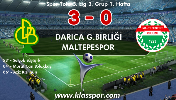 Darıca G.Birliği 3 - Maltepespor 0