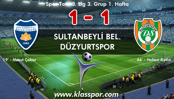 Sultanbeyli Bel. 1 - Düzyurtspor 1